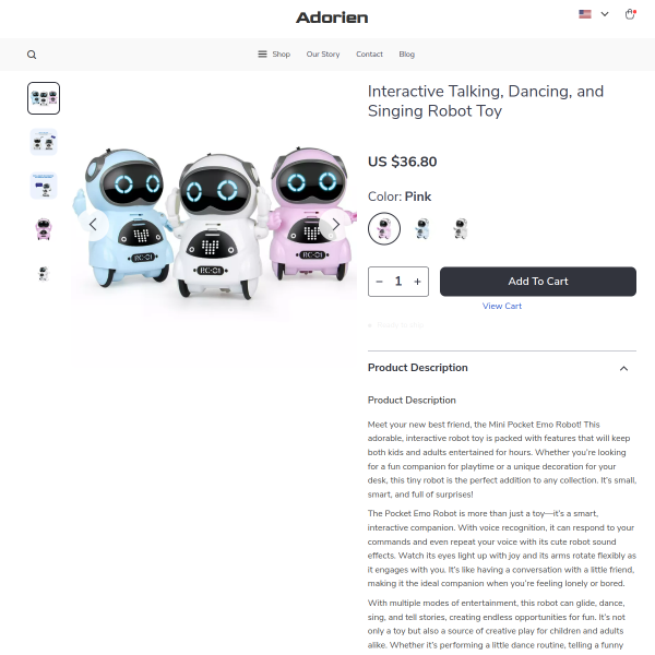 Interactive Talking, Dancing, and Singing Robot Toy