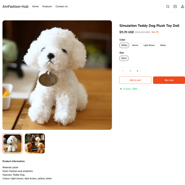 Simulation Toy Teddy Bear