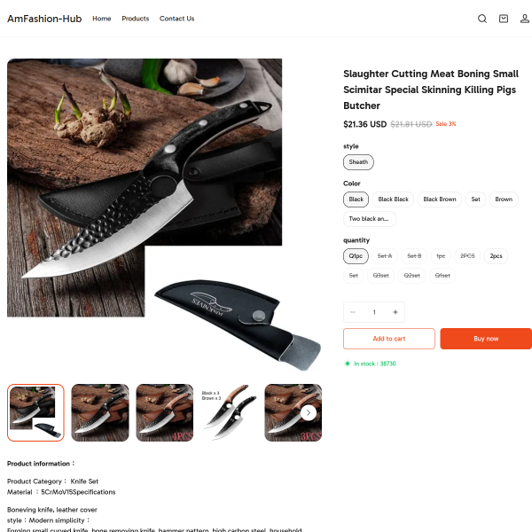 “Precision Bone-Removing Knife with Leather Sheath
