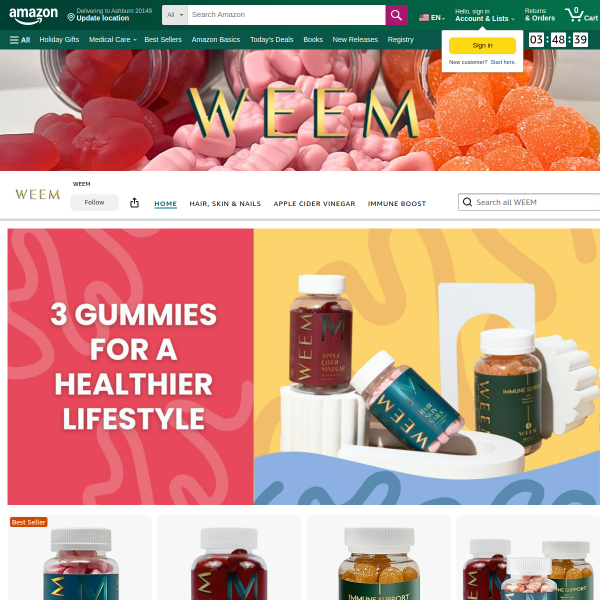 WEEM Hair Skin and Nails Gummies