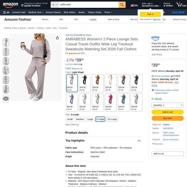 ANRABESS Women's 2 Piece Lounge Sets Casual Travel Outfits Wide Leg Tracksuit Sweatsuits Matching Se