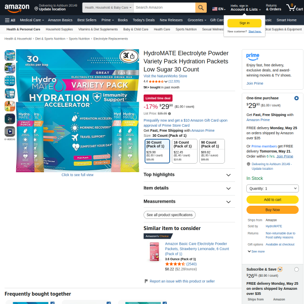 HydroMATE Electrolyte Powder Variety Pack