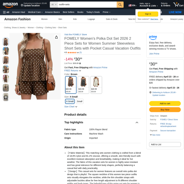 FOMELY Women's Polka Dot Set 2026 2 Piece Sets for Women Summer Sleeveless Short Sets with Pocket Ca