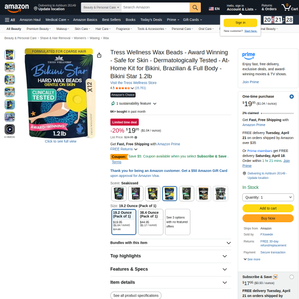 Tress Wellness Wax Beads