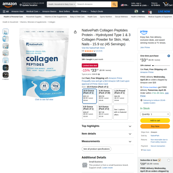 NativePath Collagen Peptides Protein