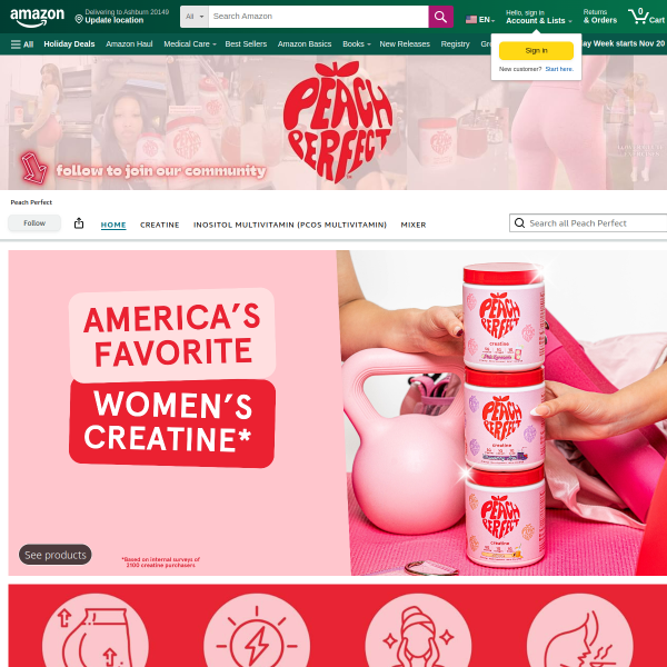 Peach Perfect Creatine for Women Booty Gain