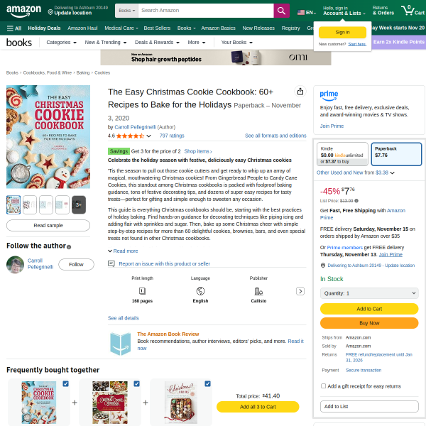 The Easy Christmas Cookie Cookbook: 60+ Recipes to Bake for the Holidays