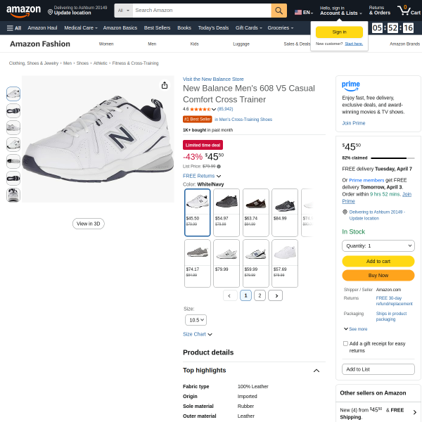 New Balance Men's 608 V5 Casual Comfort Cross Trainer