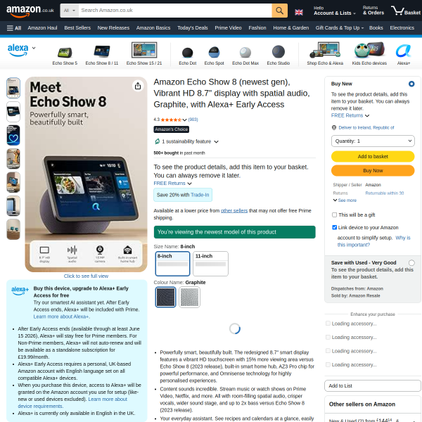 Echo Show newest gen shop now