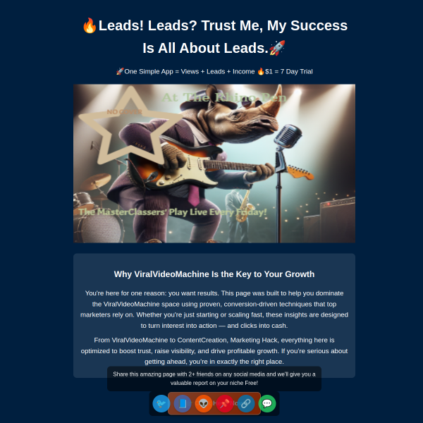 ??Leads! Leads? Trust Me, My Success Is All About Leads.??