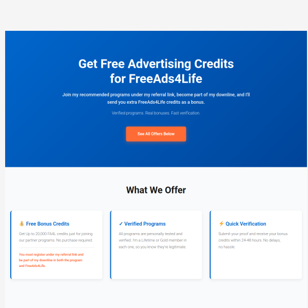 Don’t miss this: up to 20,000 free FA4L credits