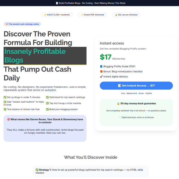 Blogging for profits