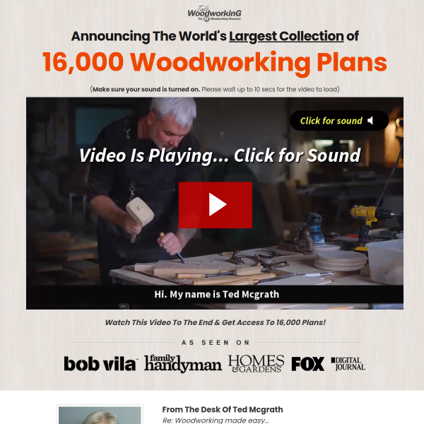 The World's Largest Collection of 16,000 Woodworking Plans!