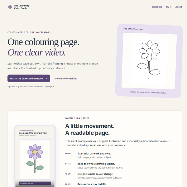 Free Colouring-Page Video Guide