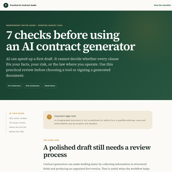 Before Buying an AI Contract Generator Template, Check These 9 Things