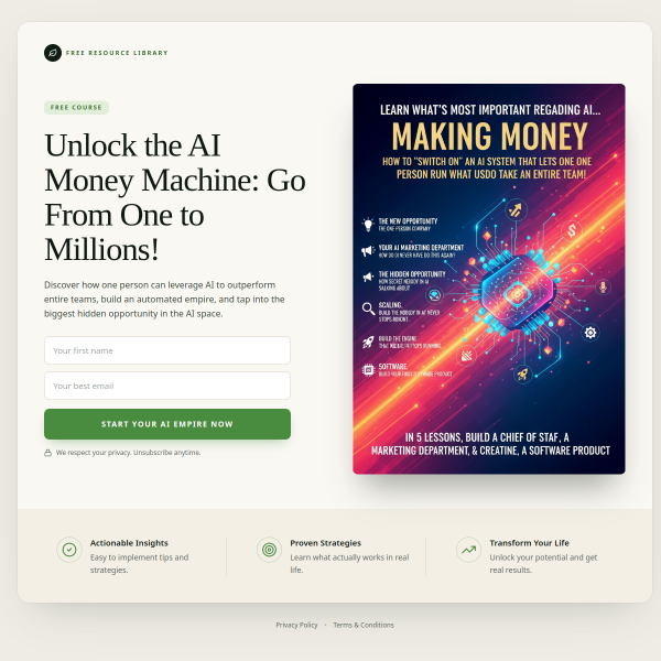 This free mini-course Unlocks the AI Money Machine!