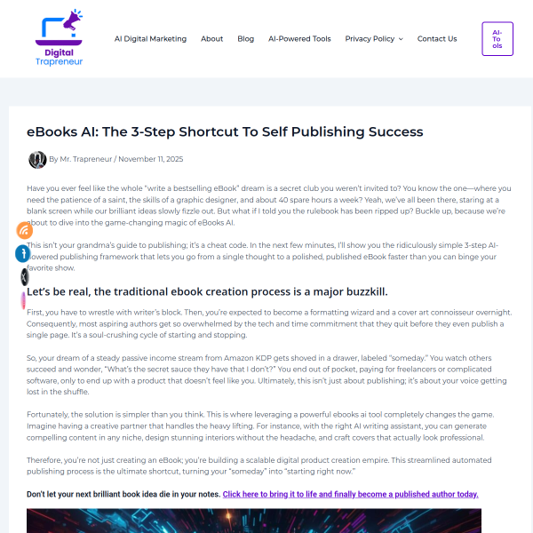 From Blank Page to Published Author in 1 Hour