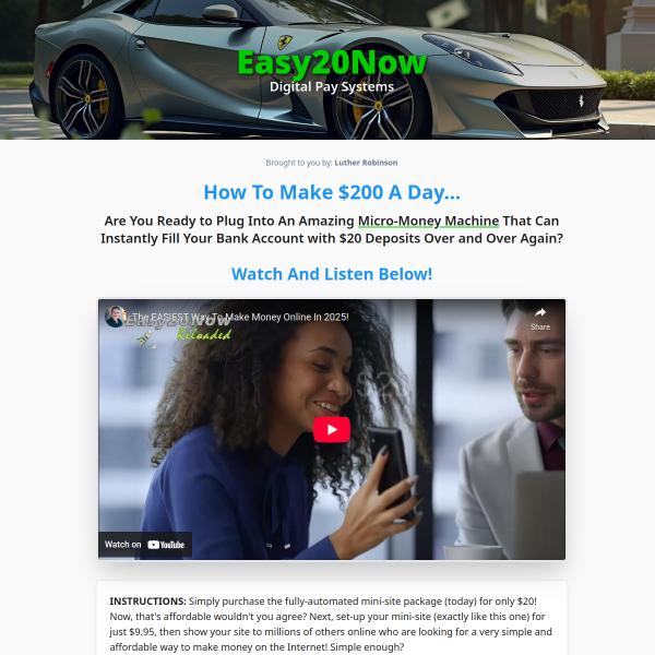 Get $20 to $200 daily added to your merchant account!