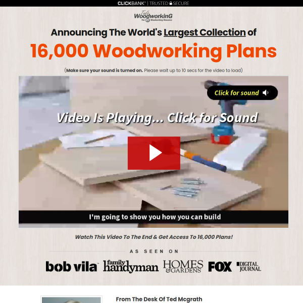 The World's Largest Collection of 16,000 Woodworking Plans!