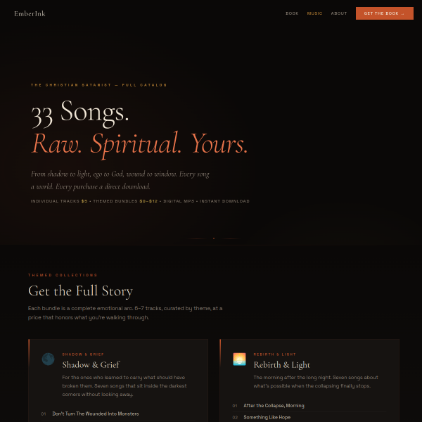 33 songs. 68 pages. Raw, spiritual, instant download.