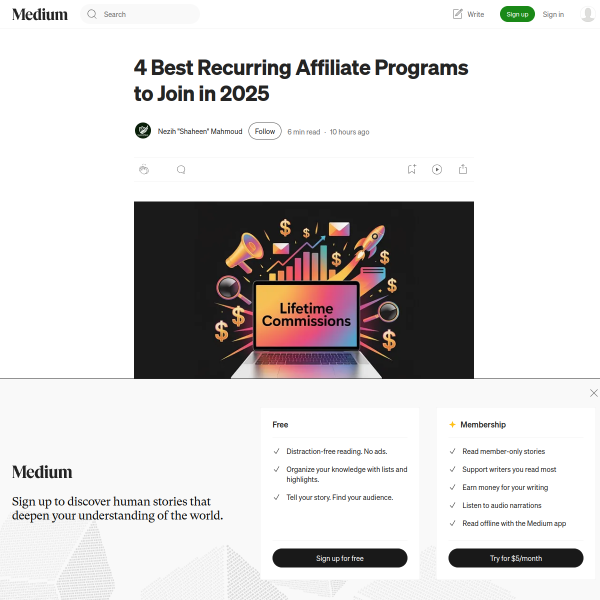 Earn Passive Income with Top Affiliate Programs - 25% up to 60% Lifetime Commissions!