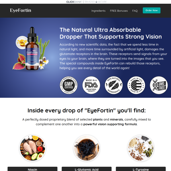 The Natural Ultra Absorbable Dropper That Supports Strong Vision :: 100 % Natural Ingredients.....