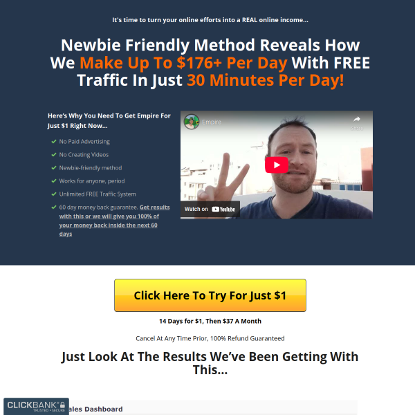  Empire Free Traffic System – $1 Trial!
