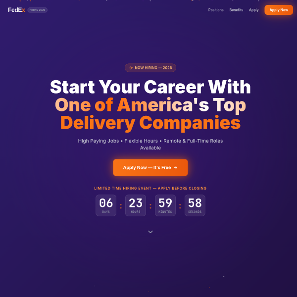 FedEx Hiring 2026 – Start Your Career With One of America’s Top Delivery Companies!