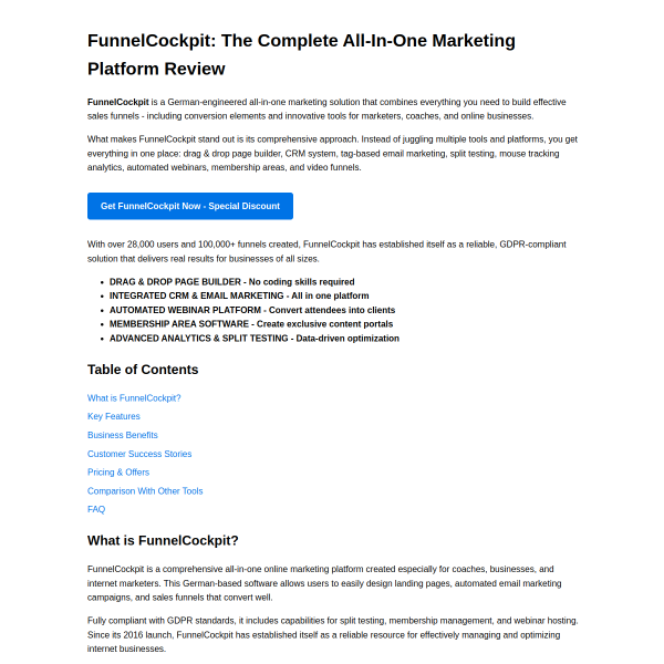 FunnelCockpit™ – All‑In‑One Marketing Platform