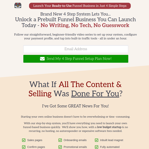 No website. No autoresponder. No copywriting. Still want a funnel business?