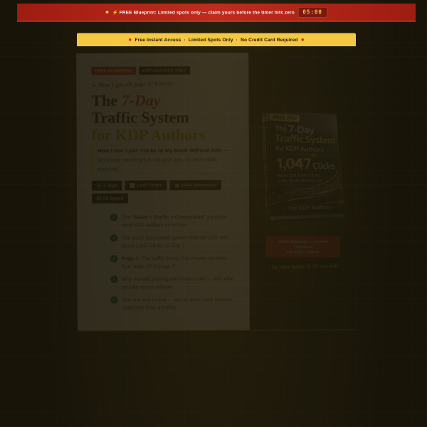Your KDP book has a traffic problem. Not a writing problem.