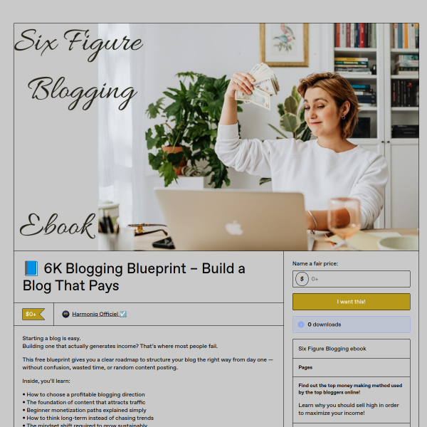 📘 6K Blogging Blueprint – Build a Blog That Pays