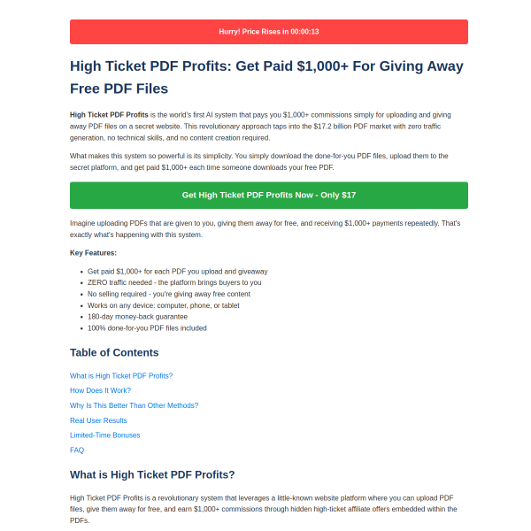 High Ticket PDF Profits™ – Earn $1,000+ Giving Away Free PDFs