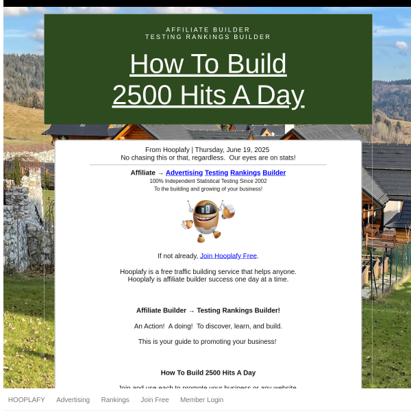 Affiliate Advertising Success - How To Build 2500 Hits A Day