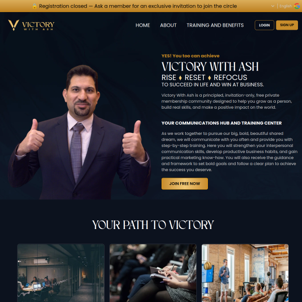 Join Victory With Ash - Exclusive Community Invitation