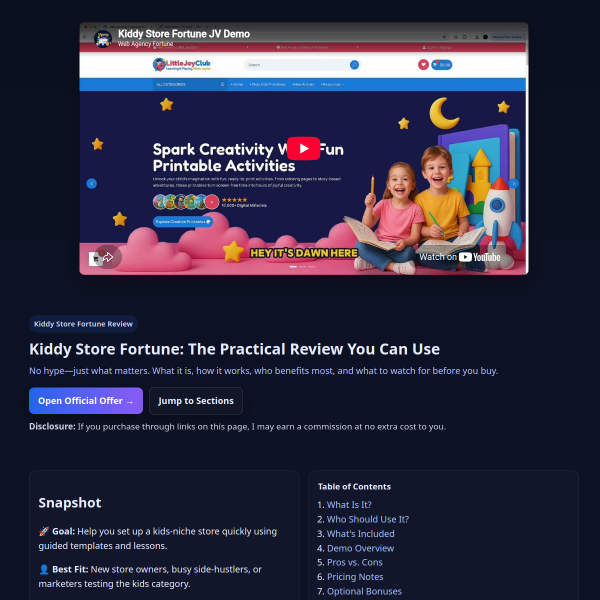 Kiddy Store Fortune – Launch Kids’ Store Fast