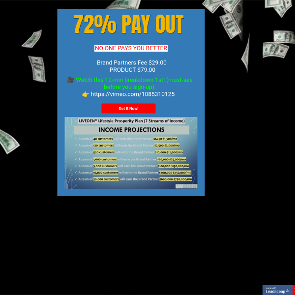 72 percent payout
