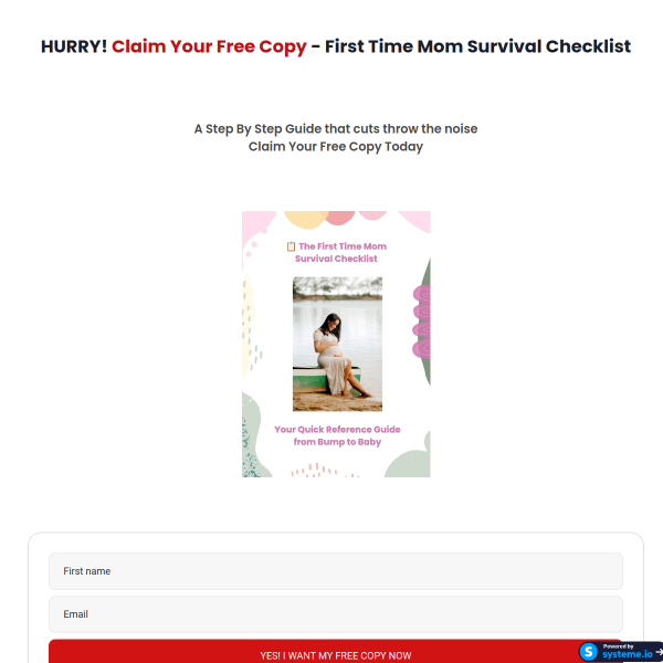 THE FIRST TIME MOM'S SURVIVAL GUIDE CHECKLIST -FREEE DOWNLOAD