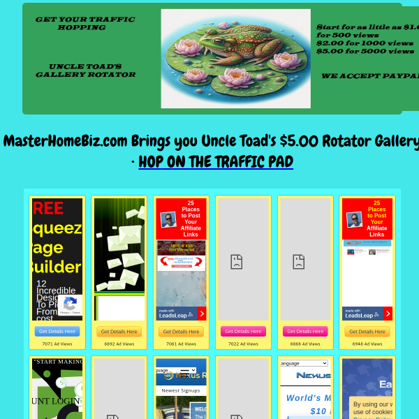 Uncle Toad's $5.00 Rotator Gallery