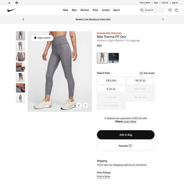 Nike Therma-FIT One Women's High-Waisted 7/8 Leggings