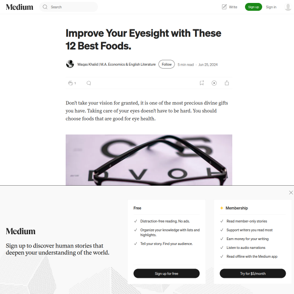 Improve Your Eyesight with These 12 Best Foods.