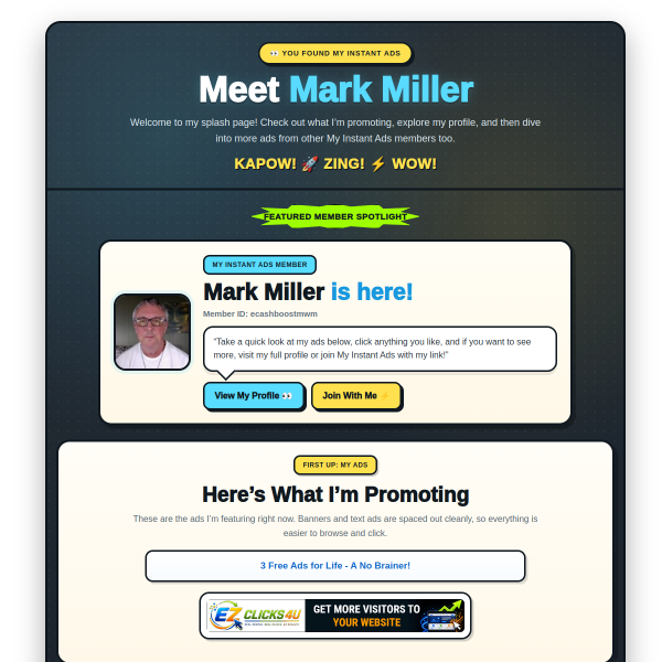 Promote Yourself, Your Ads & Get Paid Direct