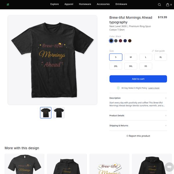 Brew-tiful Mornings Ahead typography