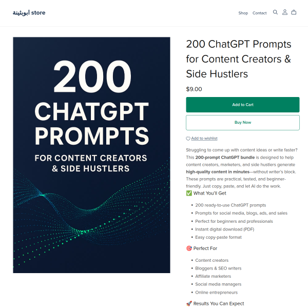 200 ChatGPT Prompts for Content Creators & Side Hustlers