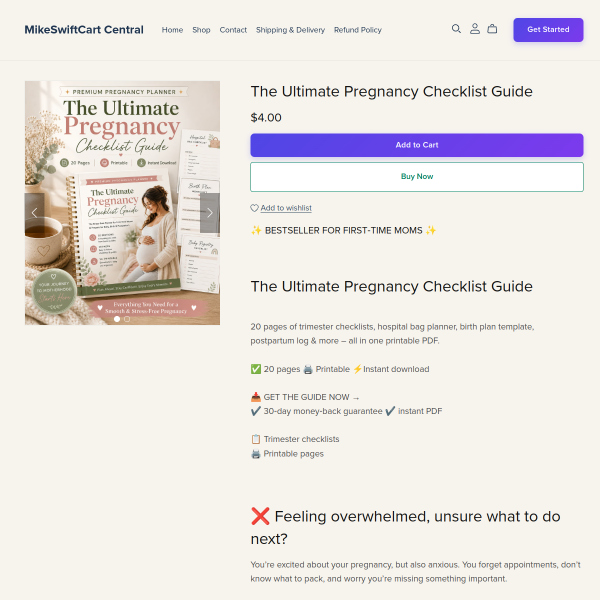 THE ULTIMATE PREGNANCY CHECKLIST GUIDE