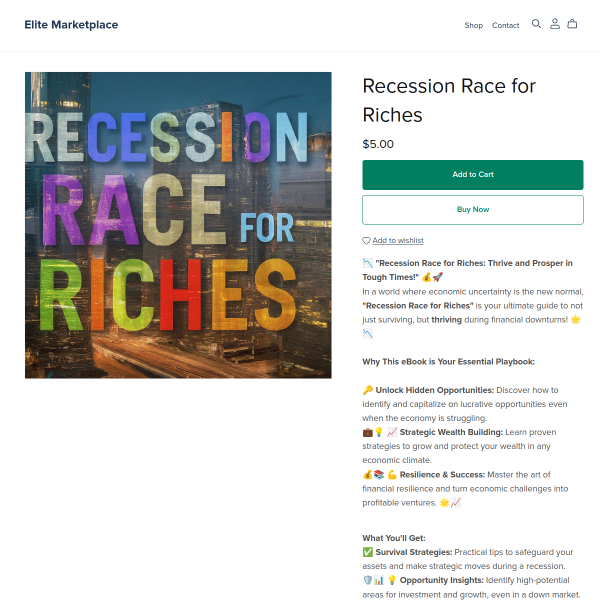 💰🔥 Recession Race for Riches — Turn Hard Times into High Profits!
