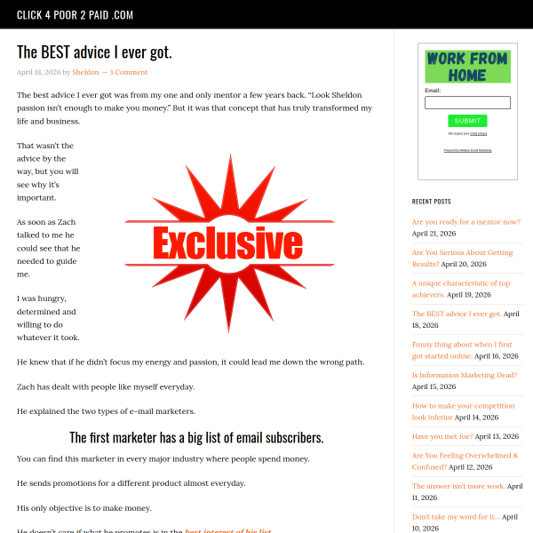 The BEST advice I ever got.