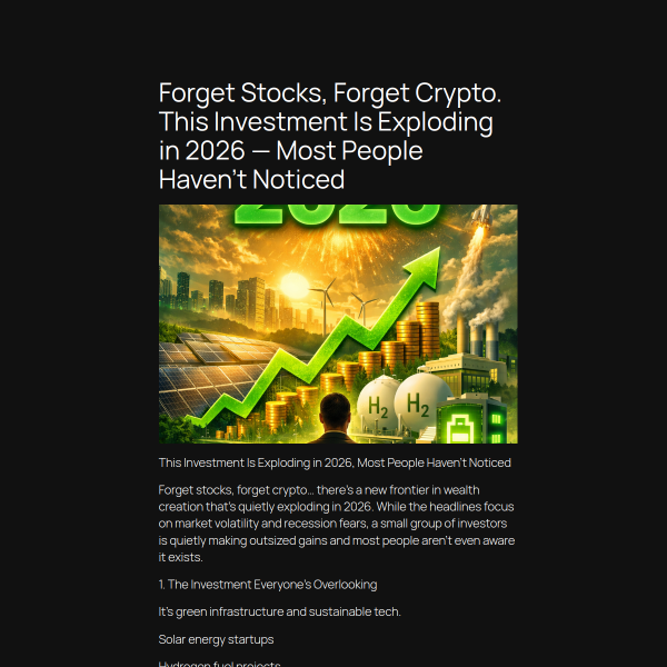 Forget Stocks, Forget Crypto. This Investment Is Exploding in 2026 — Most People Haven’t Noticed