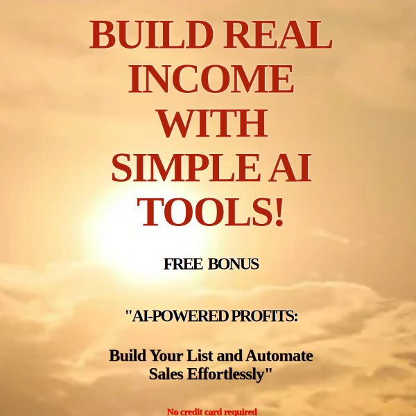Build Real Income with Simple AI Tools!