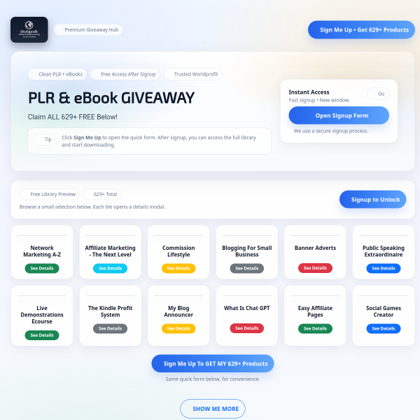Instant access to plr and ebooks
